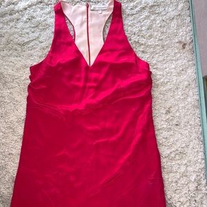 A pink/red silk dress!